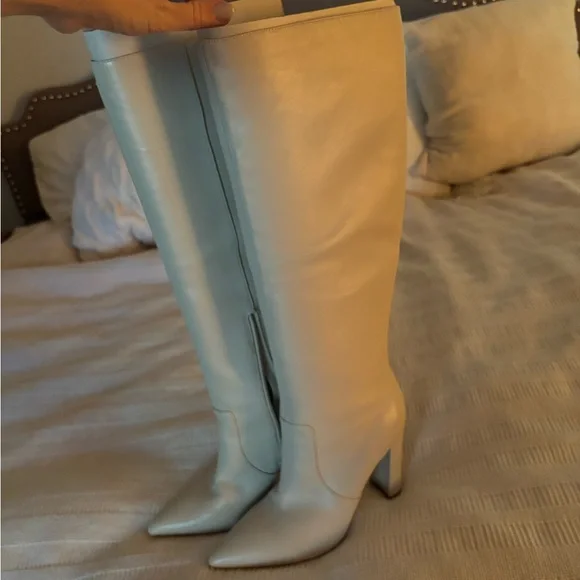 Marc Fisher Cream Heeled Boots - Picture 3 of 4